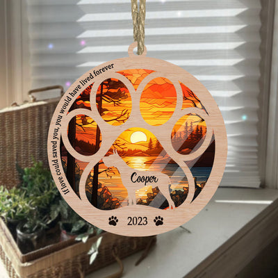 Great Dane Suncatcher Ornament - Dog Paw Memorial - Perfect Christmas Gift For Dog Lovers - Sunset Background Design - Ideal For Any Occasion - Handmade With Love