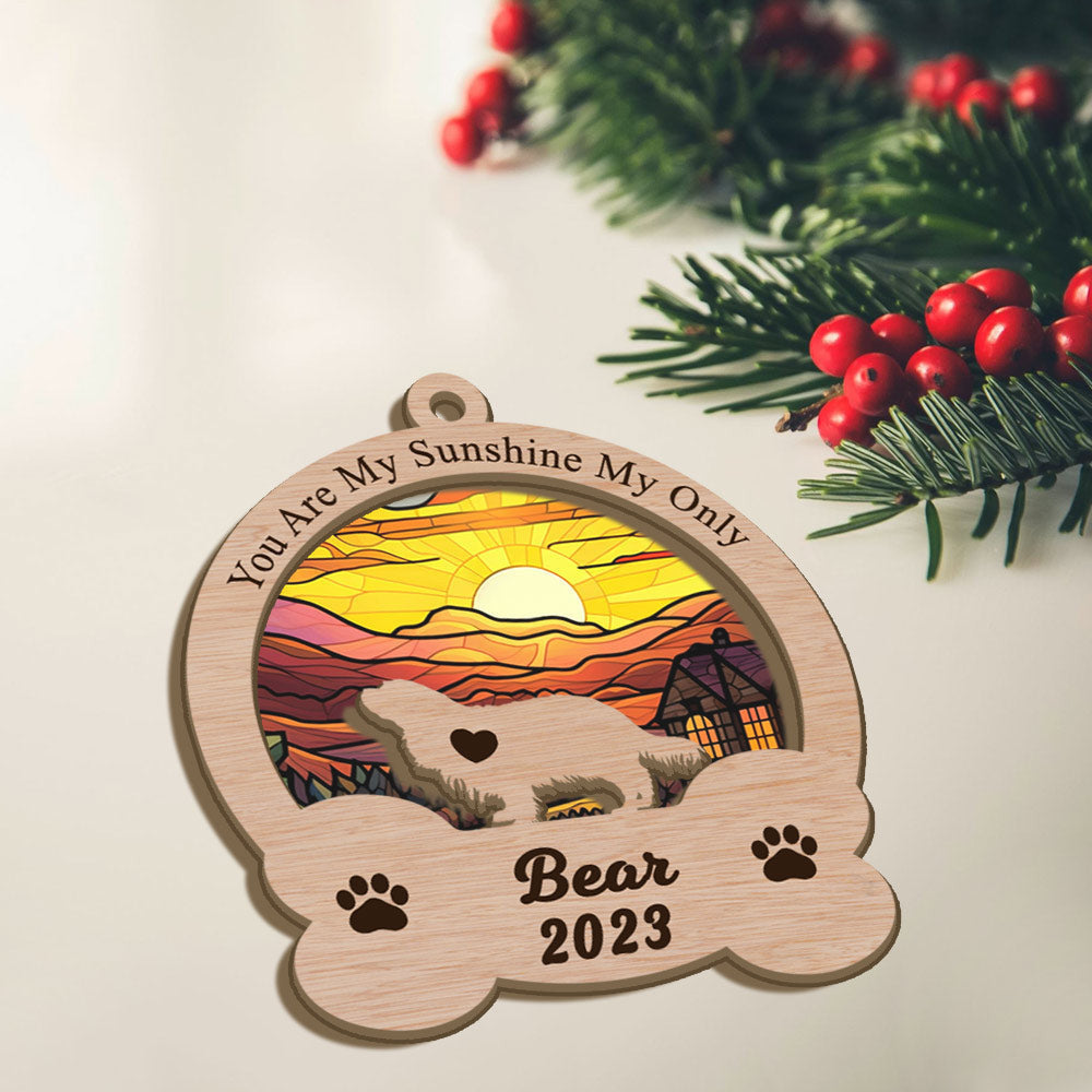 Custom Cavalier King Charles Suncatcher Ornament - You Are My Sunshine My Only Sunshine Custom Dogs Name And Year Ornament, Gift For Dog Lover