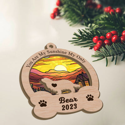 Custom Cavalier King Charles Suncatcher Ornament - You Are My Sunshine My Only Sunshine Custom Dogs Name And Year Ornament, Gift For Dog Lover