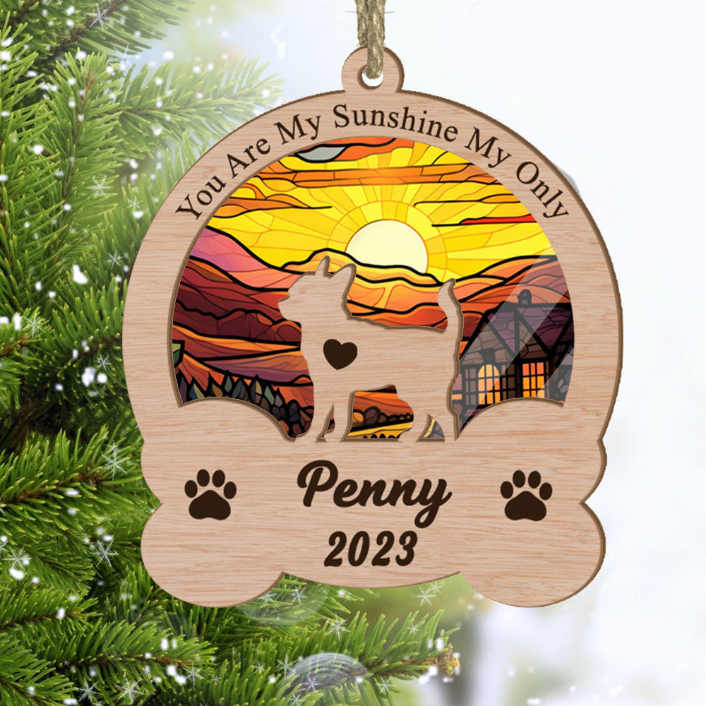 Custom Chihuahuas Suncatcher Ornament - You Are My Sunshine - Personalized Dogs Name And Year - Gift For Dog Lover