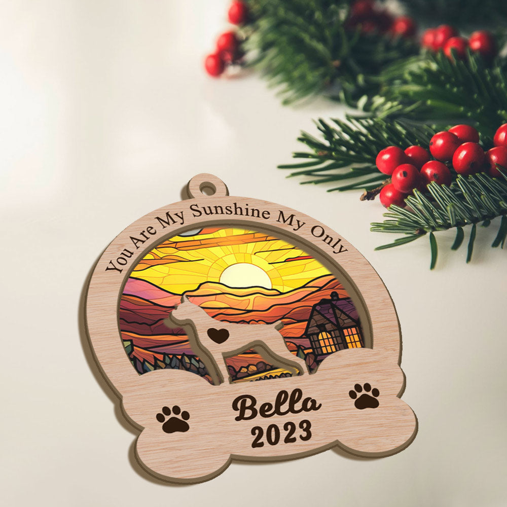 Custom Dogs Name And Year Boxer Suncatcher Ornament - Perfect Gift For Dog Lovers | Suitable For Any Occasion