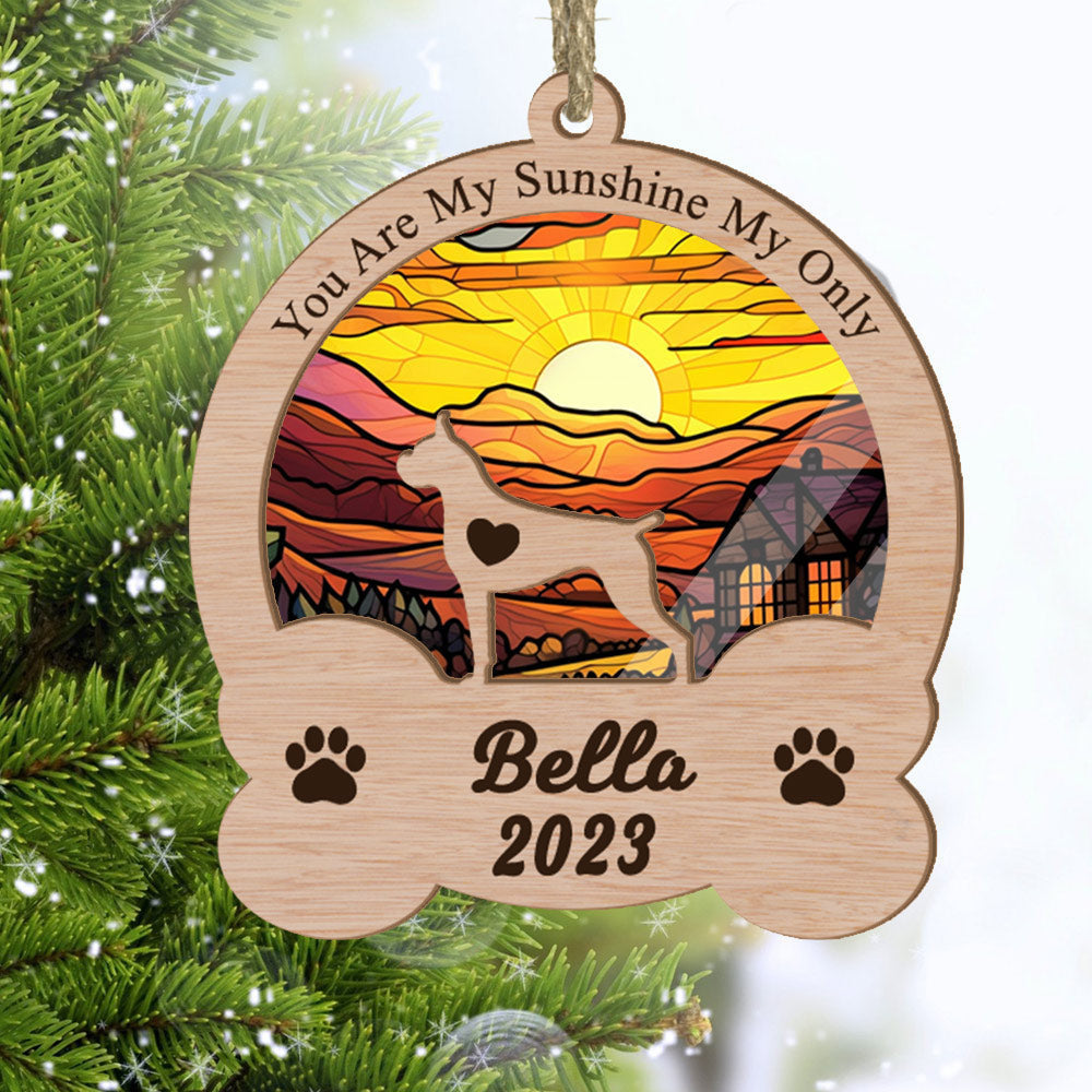 Custom Dogs Name And Year Boxer Suncatcher Ornament - Perfect Gift For Dog Lovers | Suitable For Any Occasion