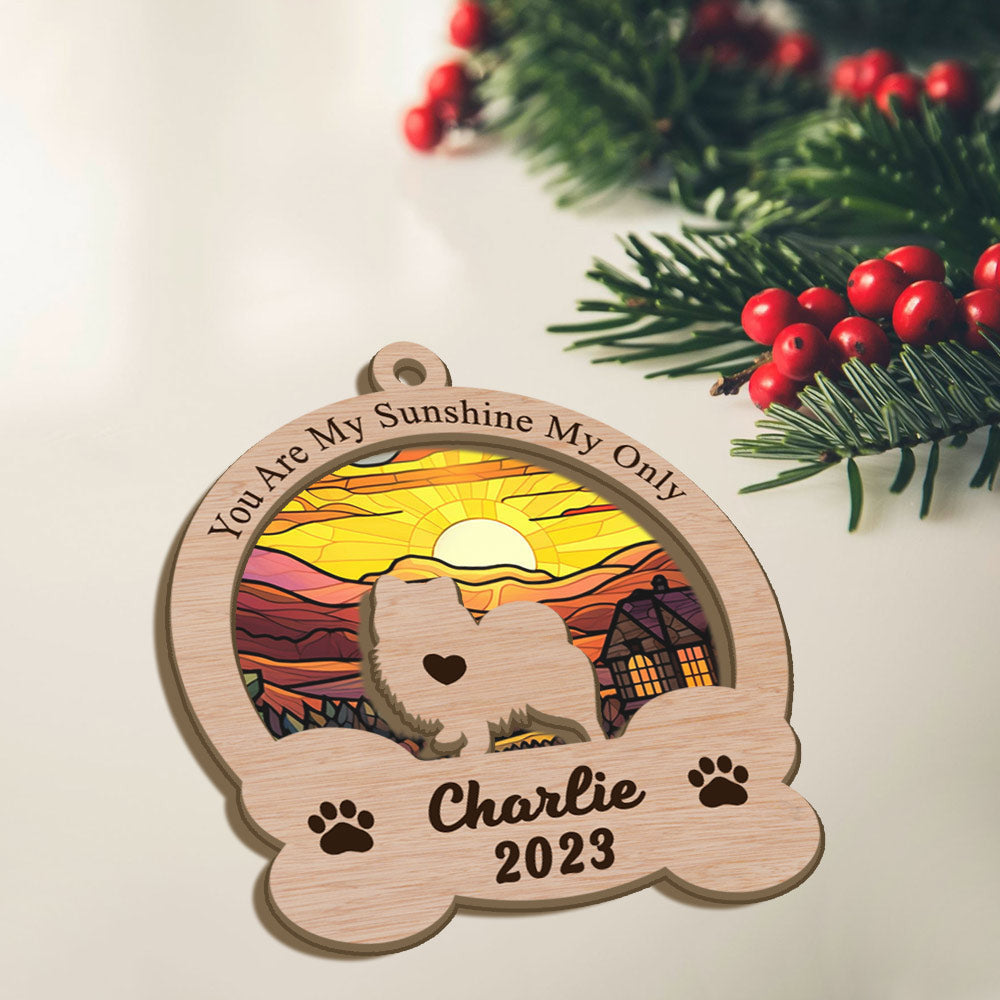 Custom Pomeranians Suncatcher Ornament - You Are My Sunshine - Custom Dogs Name And Year - Gift For Dog Lover - Ideal For All Occasions