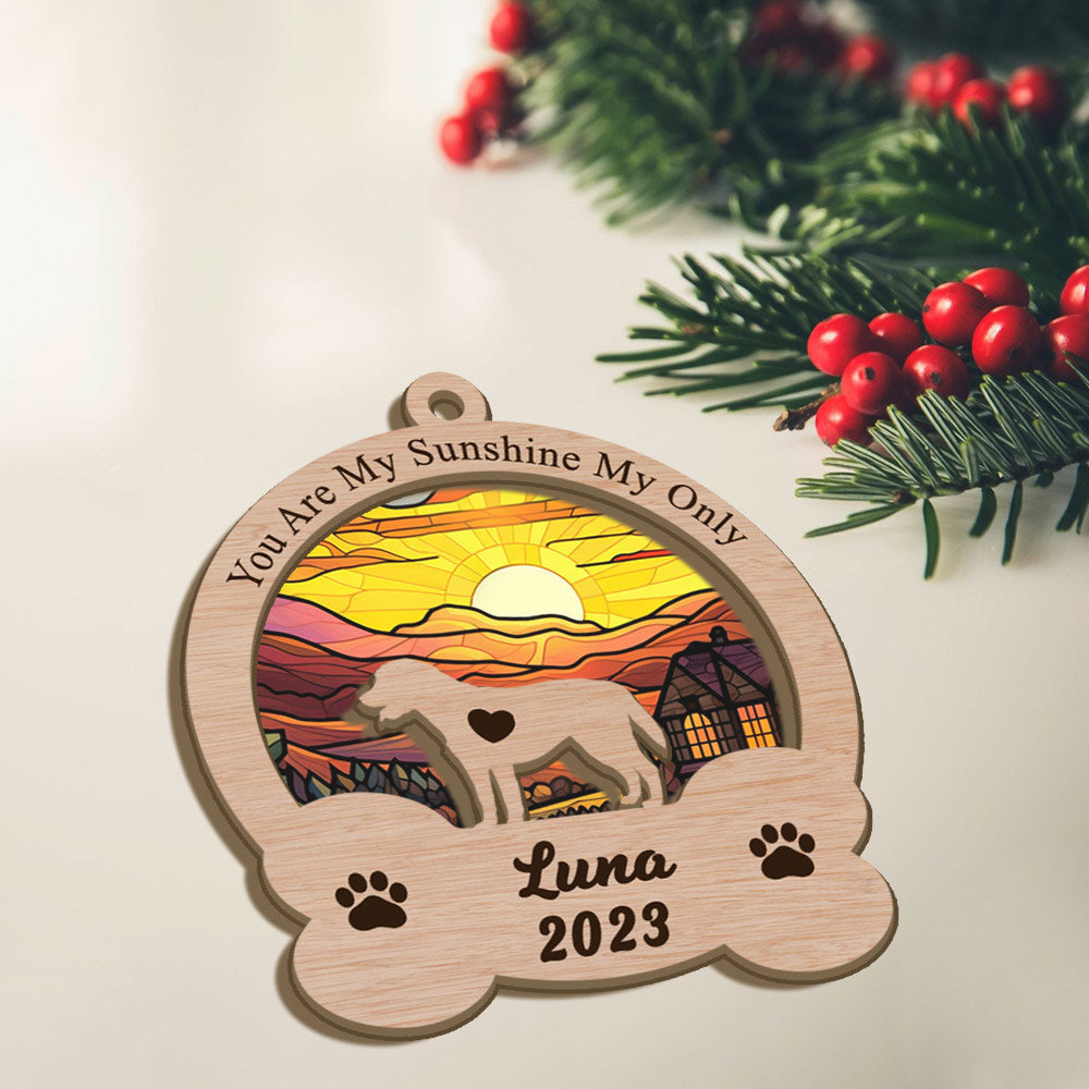 Labrador Retriever Suncatcher Ornament - You Are My Sunshine - Custom Dogs Name And Year - Gift For Dog Lover