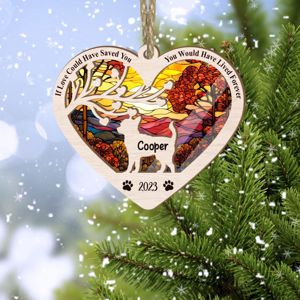 Chihuahua Dog Memorial Custom Suncatcher Ornament | Personalized Gift For Lost Chihuahua | Name And Year Remembered