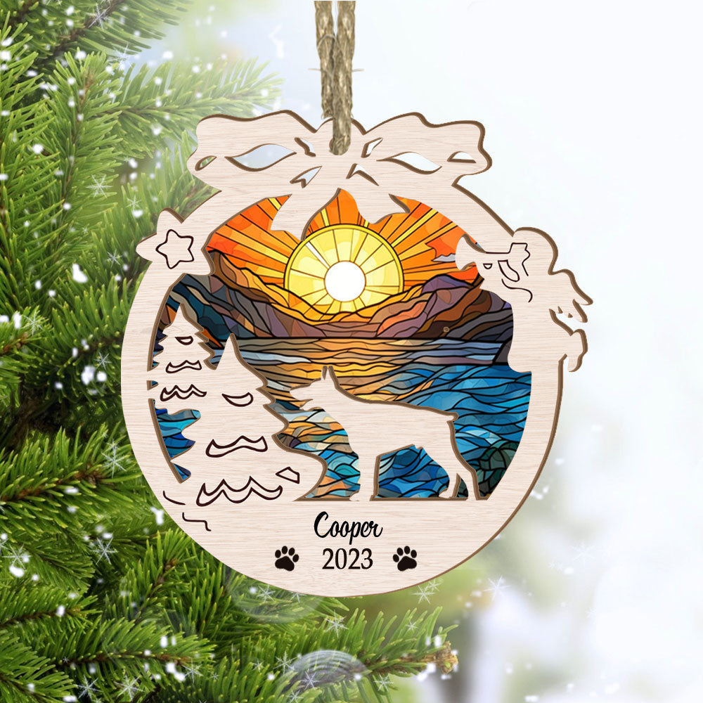 Doberman Pinscher Christmas Ornament - Sunset Background Circle Memorial Suncatcher - Perfect Gift For Dog Lovers, Suitable For Christmas And Special Occasions