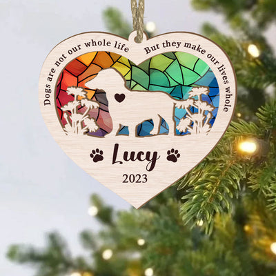 Dachshund Short-Hair Suncatcher Ornament: Customizable Engraved Dog Memorial Gift
