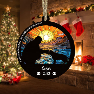 German Shepherd Dog Memorial Suncatcher Ornament - Forever Love Symbolizes The Unforgettable Bond For Dog Lovers - Thoughtful Keepsake For Grieving Pet Owners - Heartwarming Remembrance Gift For Any Occasion