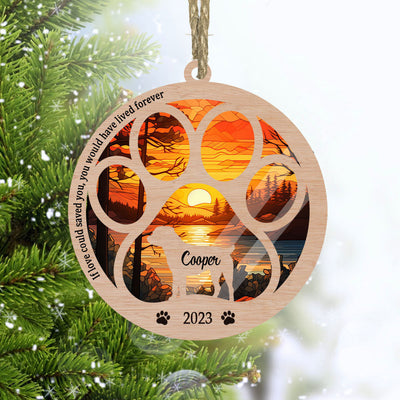 Custom Rottweiler Suncatcher Ornament - Dog Paw Memorial For Christmas & Sunset Background - Perfect Gift For Rottweiler Lovers - Suitable For Any Occasion - Professional And Elegant Design