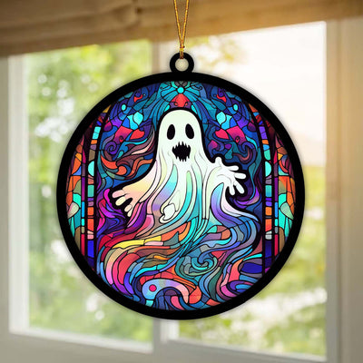 Scary Ghost Suncatcher Ornament Halloween Home Decor