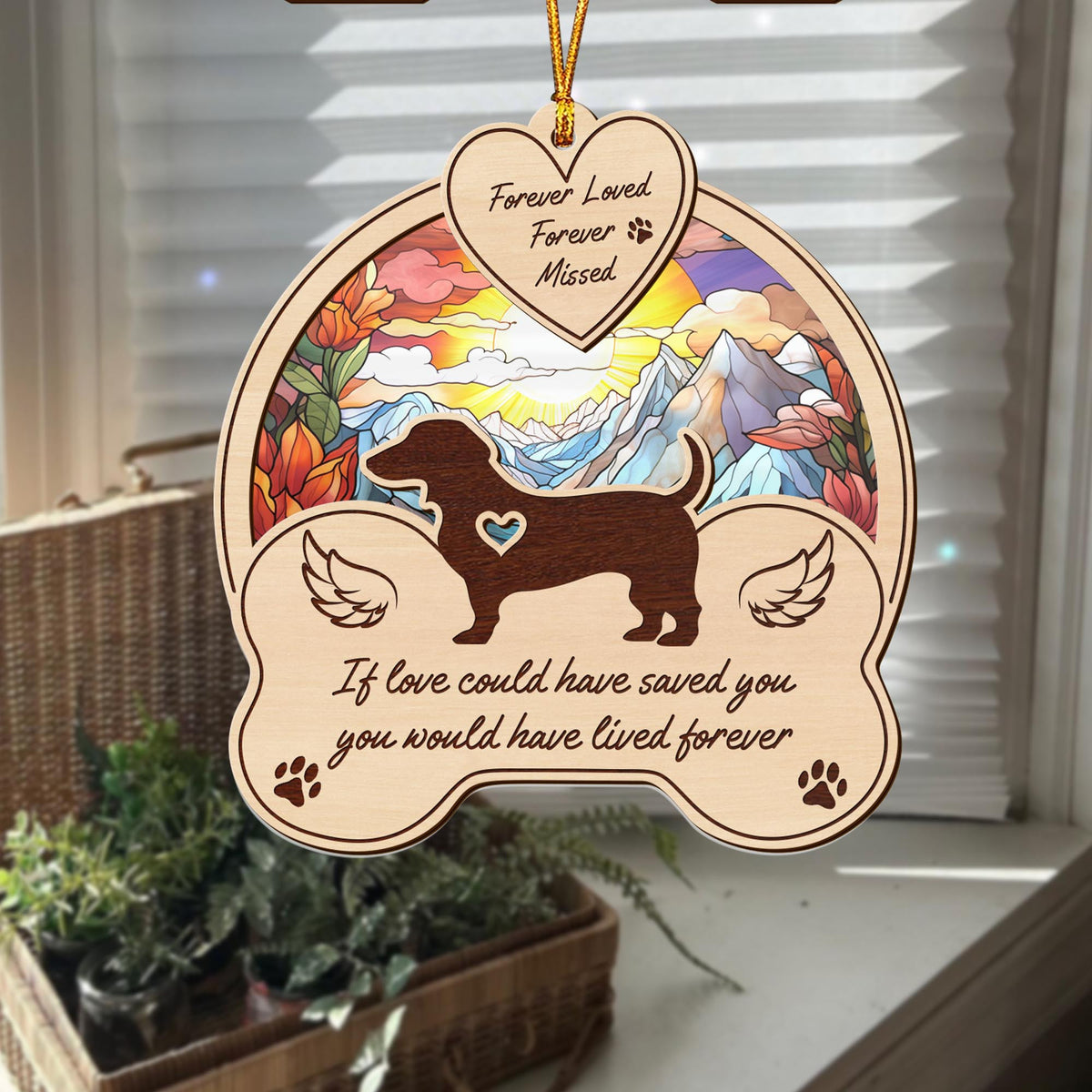 Dachshund 2 Layered Mix Ornament, Dogs Ornament, Christmas Tree Hanging, Home Decorations