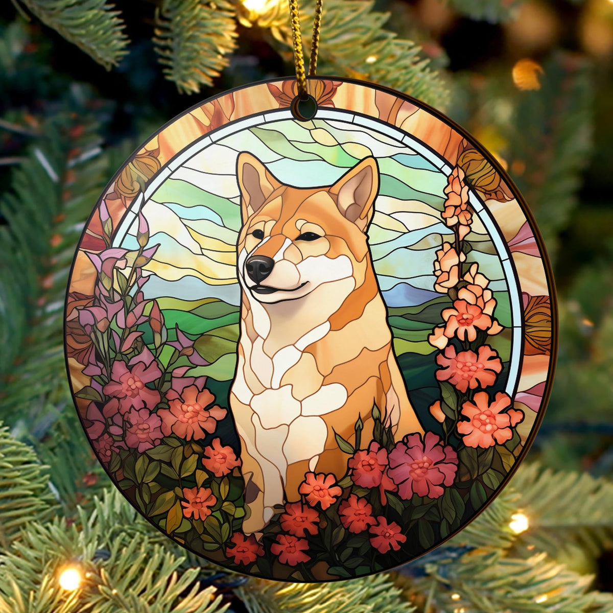 Shiba Shiba Inu Christmas Wooden Ornament 2 Sides, Shiba Inu Christmas Ornament, Christmas Tree Hanging Decorations