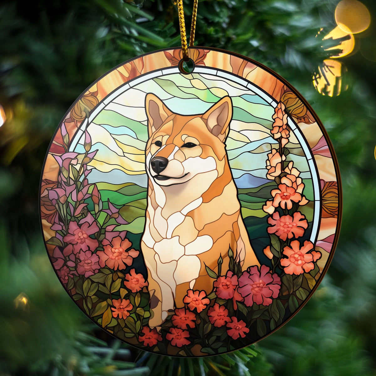 Shiba Shiba Inu Christmas Wooden Ornament 2 Sides, Shiba Inu Christmas Ornament, Christmas Tree Hanging Decorations