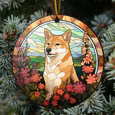 Shiba Shiba Inu Christmas Wooden Ornament 2 Sides, Shiba Inu Christmas Ornament, Christmas Tree Hanging Decorations