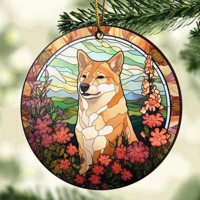 Shiba Shiba Inu Christmas Wooden Ornament 2 Sides, Shiba Inu Christmas Ornament, Christmas Tree Hanging Decorations