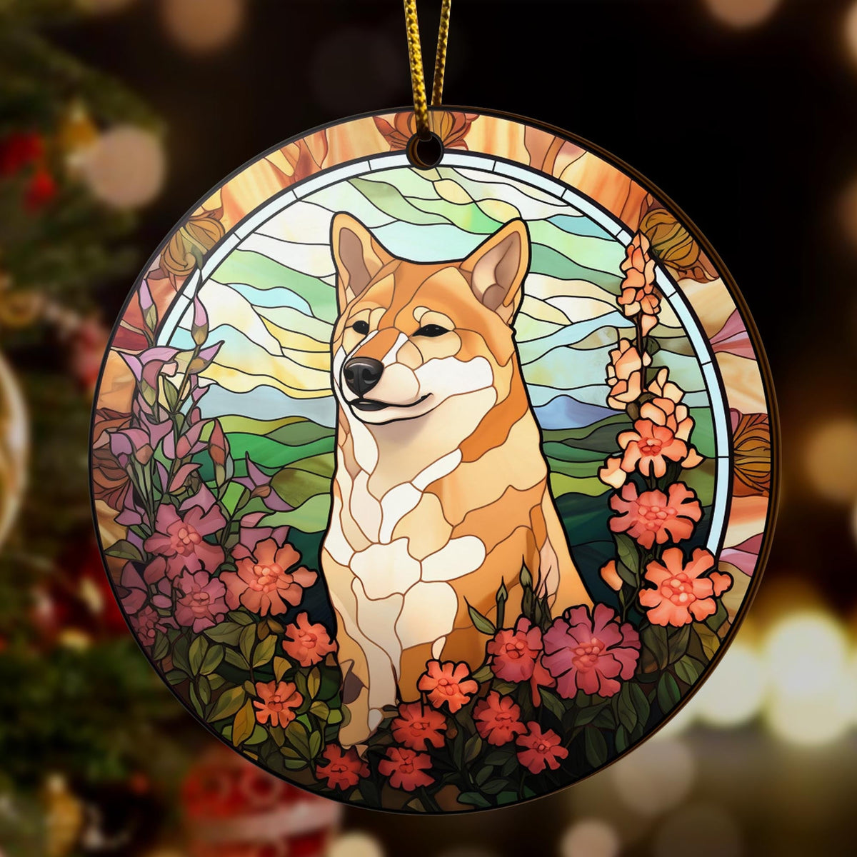 Shiba Shiba Inu Christmas Wooden Ornament 2 Sides, Shiba Inu Christmas Ornament, Christmas Tree Hanging Decorations