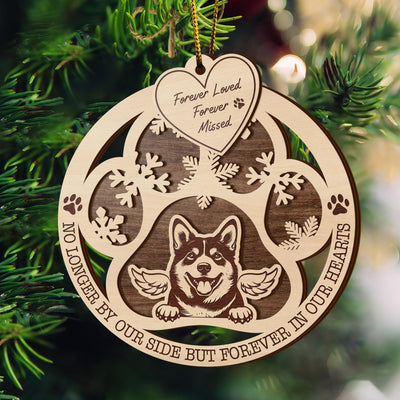 Shiba 2 Layered Piece Wooden Ornament, Dogs Ornament, Dog Lovers Gifts