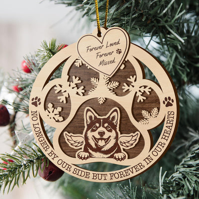 Shiba 2 Layered Piece Wooden Ornament, Dogs Ornament, Dog Lovers Gifts
