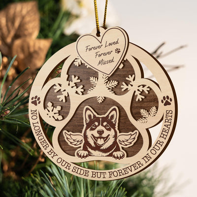Shiba 2 Layered Piece Wooden Ornament, Dogs Ornament, Dog Lovers Gifts