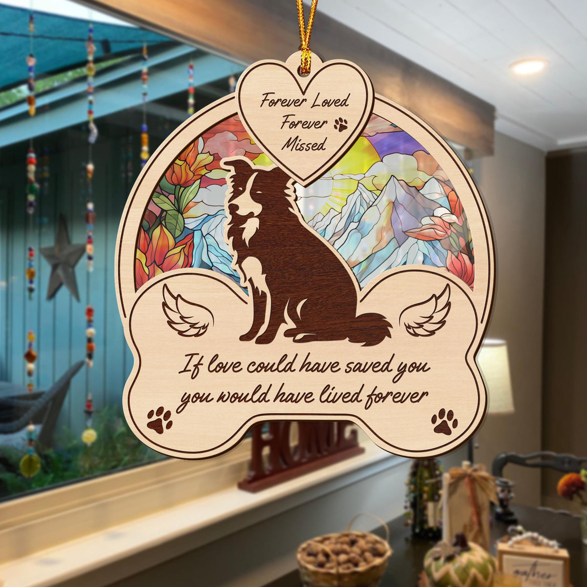 Border Collie 2 Layered Mix Ornament, Dogs Ornament, Christmas Tree Hanging, Home Decorations