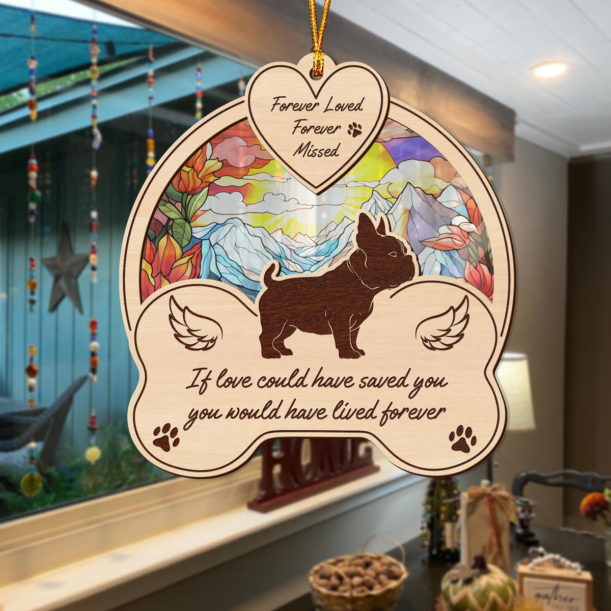 French Bulldog 2 Layered Mix Ornament, Dogs Ornament, Christmas Tree Hanging, Home Decorations