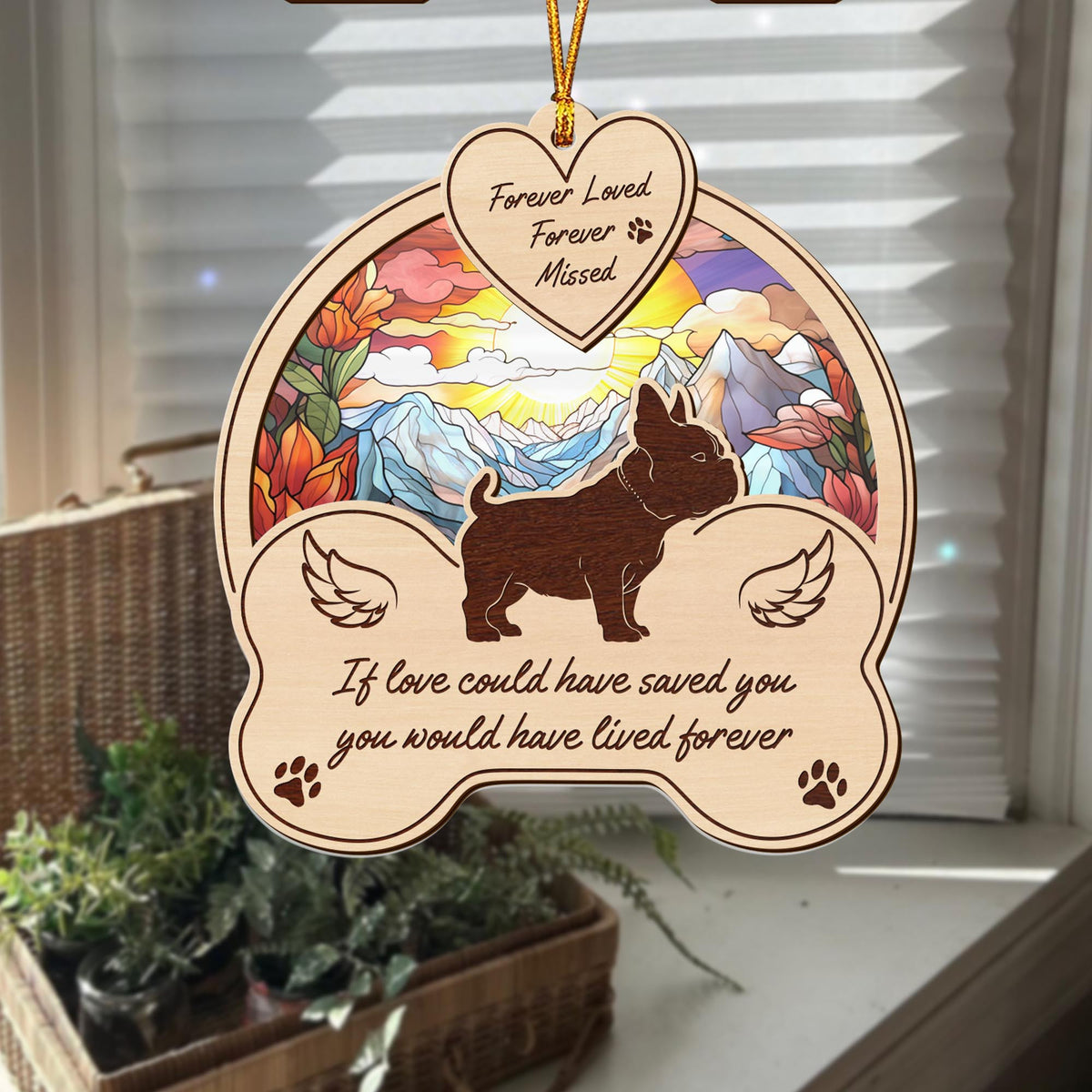 French Bulldog 2 Layered Mix Ornament, Dogs Ornament, Christmas Tree Hanging, Home Decorations