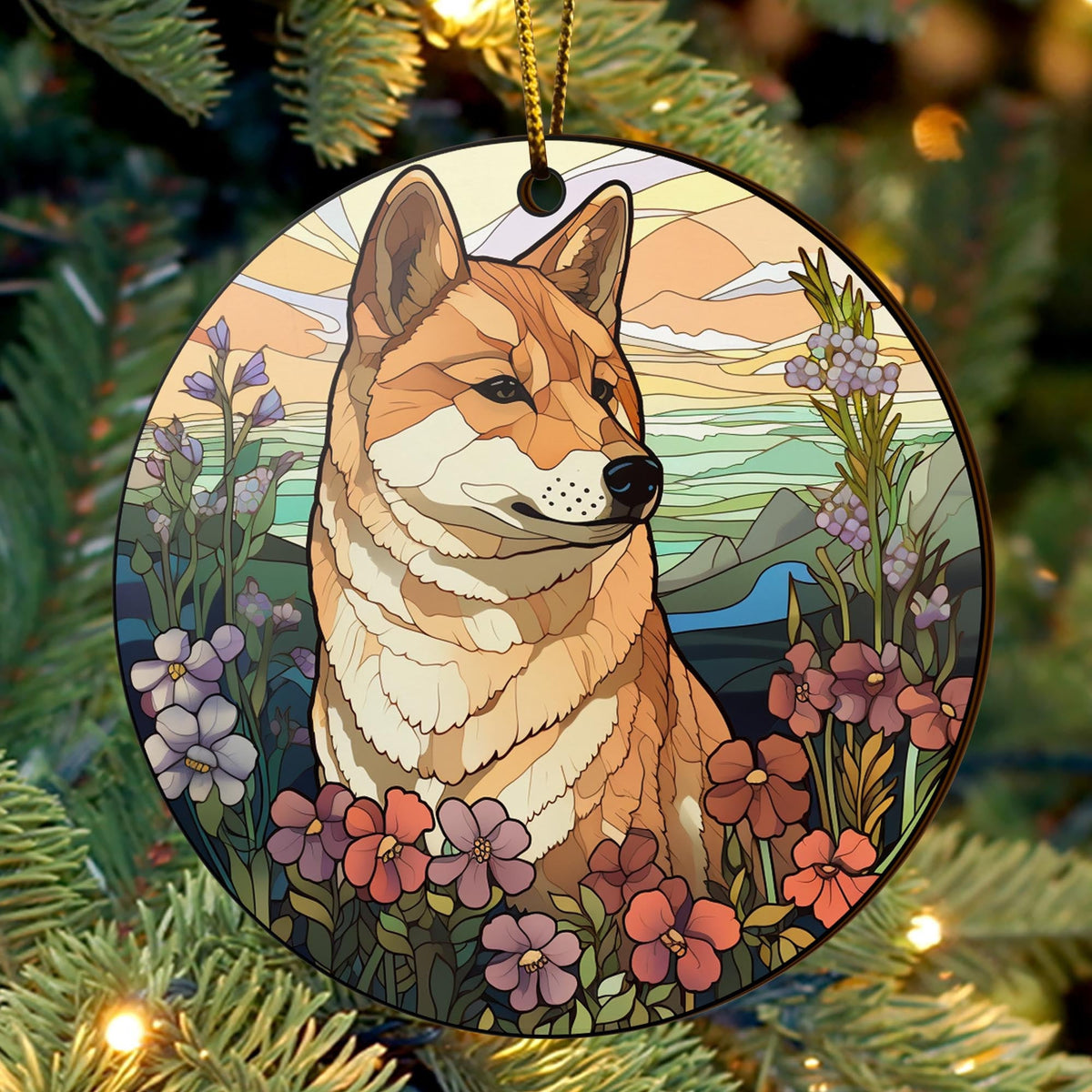 Shiba Shiba Inu Christmas Wooden Ornament 2 Sides, Shiba Inu Christmas Ornament, Christmas Tree Hanging Decorations