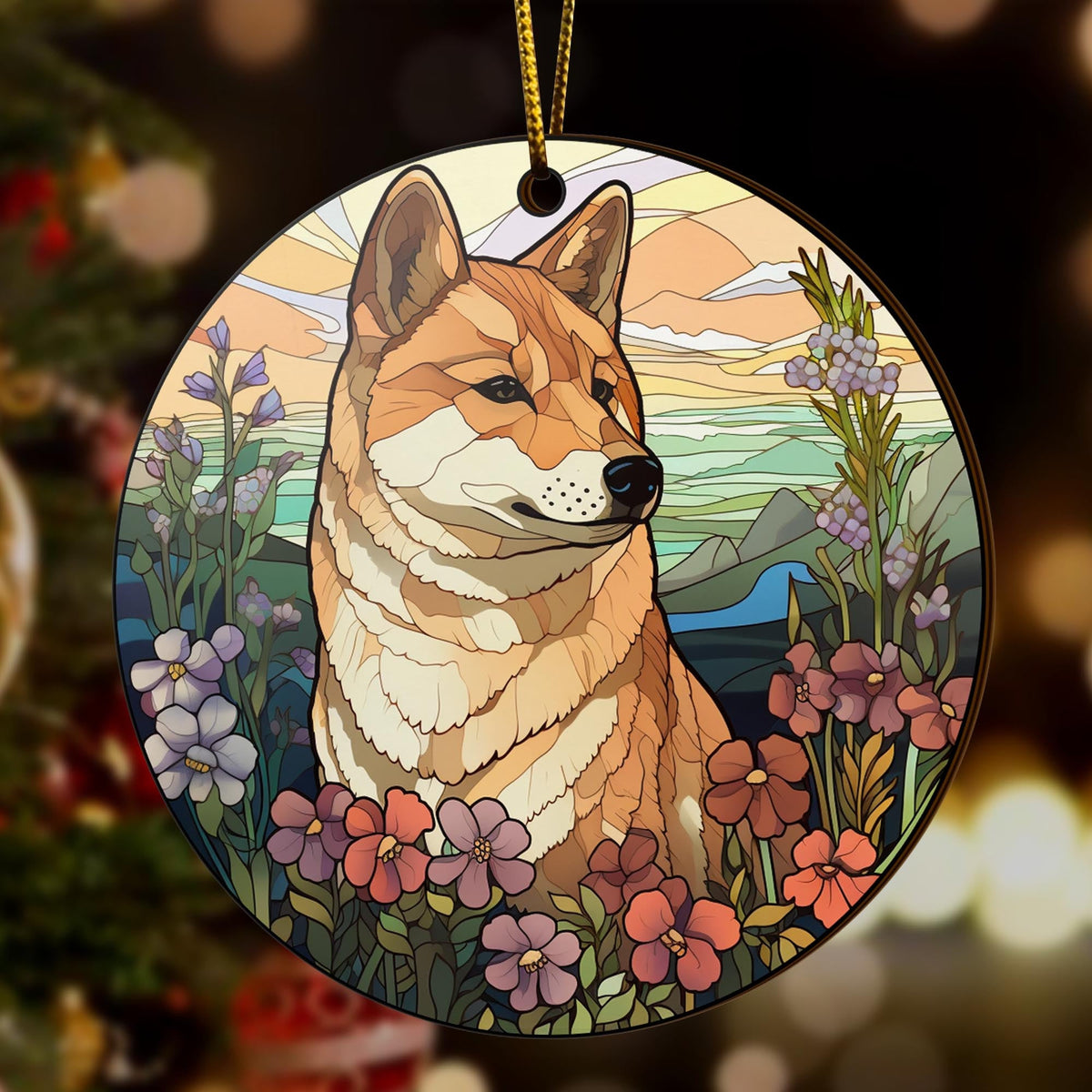 Shiba Shiba Inu Christmas Wooden Ornament 2 Sides, Shiba Inu Christmas Ornament, Christmas Tree Hanging Decorations