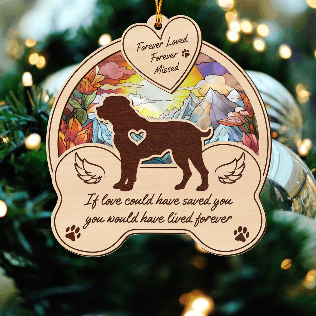 Rottweiler 2 Layered Mix Ornament, Dogs Ornament, Christmas Tree Hanging, Home Decorations