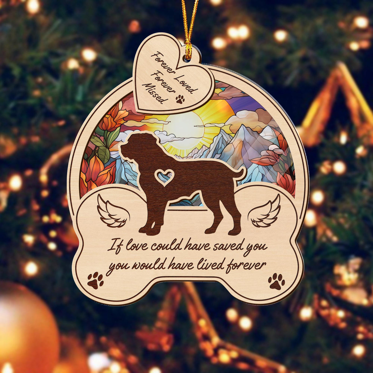 Rottweiler 2 Layered Mix Ornament, Dogs Ornament, Christmas Tree Hanging, Home Decorations