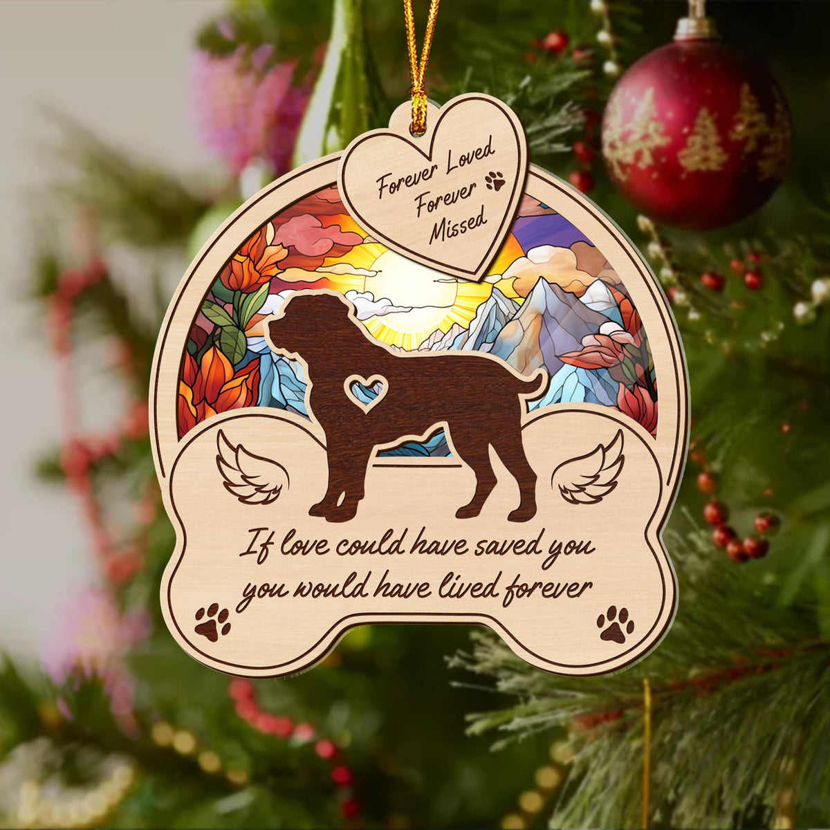 Rottweiler 2 Layered Mix Ornament, Dogs Ornament, Christmas Tree Hanging, Home Decorations