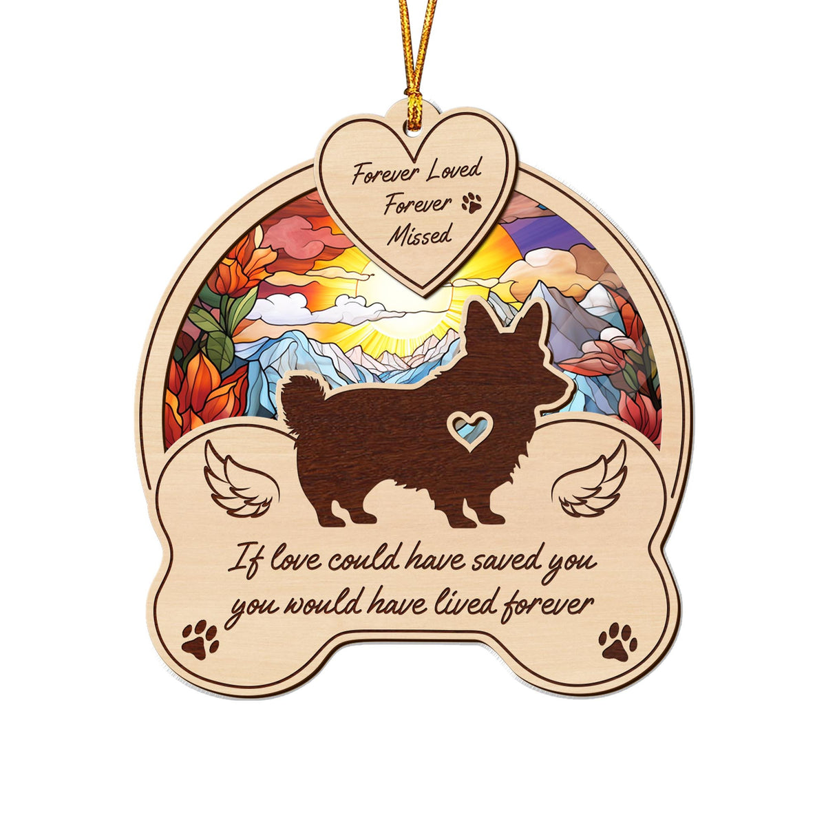 Corgi 2 Layered Mix Ornament, Dogs Ornament, Christmas Tree Hanging, Home Decorations