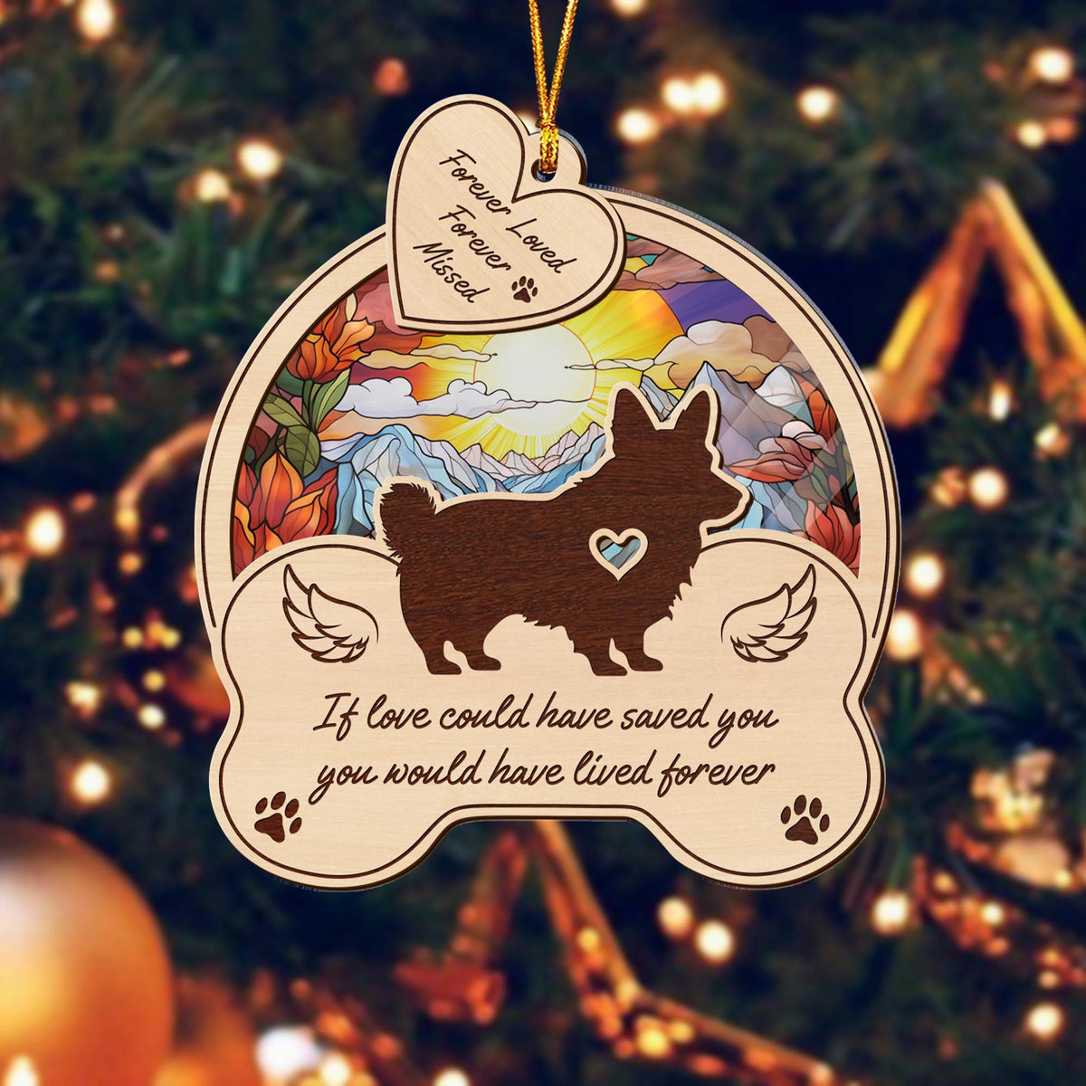 Corgi 2 Layered Mix Ornament, Dogs Ornament, Christmas Tree Hanging, Home Decorations