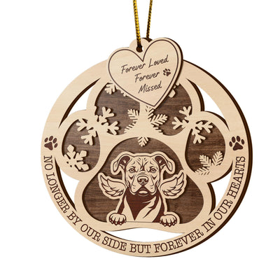 Pit Bull 2 Layered Piece Wooden Ornament, Dogs Ornament, Dog Lovers Gifts