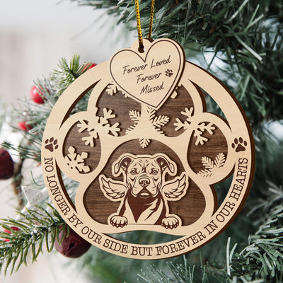 Pit Bull 2 Layered Piece Wooden Ornament, Dogs Ornament, Dog Lovers Gifts