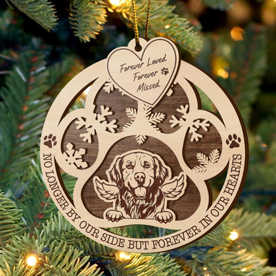 Golden Retriever 2 Layered Piece Wooden Ornament, Dogs Ornament, Dog Lovers Gifts