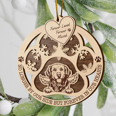 Golden Retriever 2 Layered Piece Wooden Ornament, Dogs Ornament, Dog Lovers Gifts