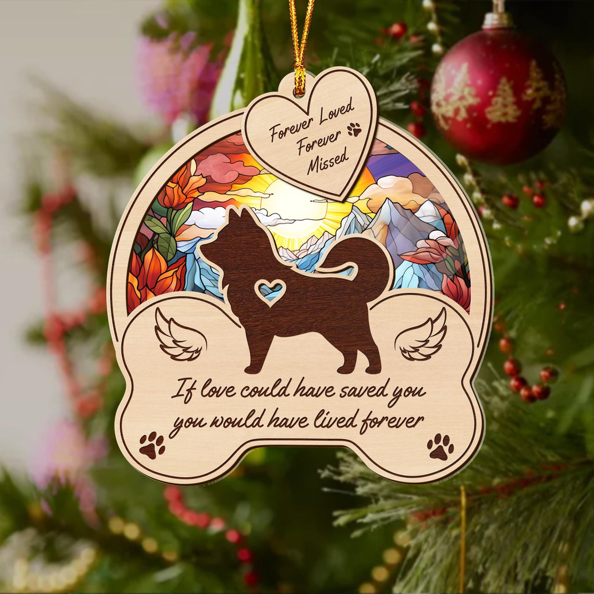 Shiba Inu 2 Layered Mix Ornament, Dogs Ornament, Christmas Tree Hanging, Home Decorations