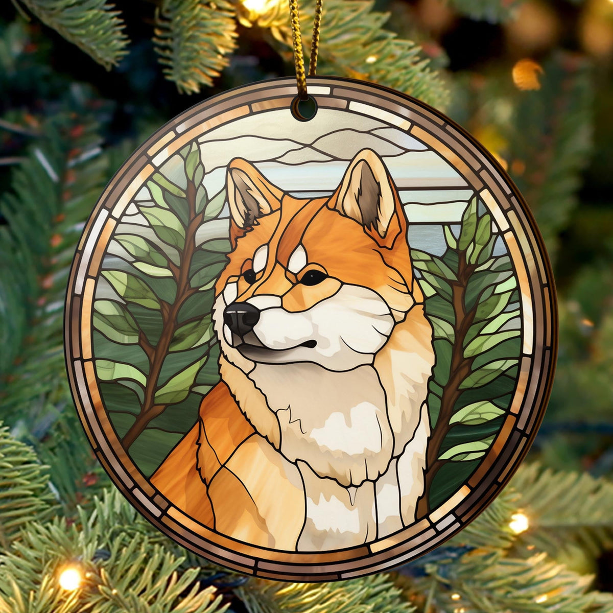 Shiba Shiba Inu Christmas Wooden Ornament 2 Sides, Shiba Inu Christmas Ornament, Christmas Tree Hanging Decorations