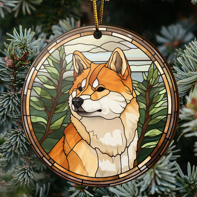 Shiba Shiba Inu Christmas Wooden Ornament 2 Sides, Shiba Inu Christmas Ornament, Christmas Tree Hanging Decorations