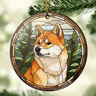 Shiba Shiba Inu Christmas Wooden Ornament 2 Sides, Shiba Inu Christmas Ornament, Christmas Tree Hanging Decorations