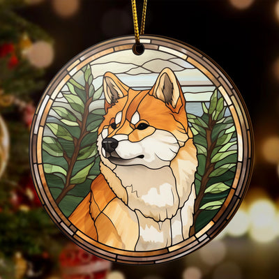 Shiba Shiba Inu Christmas Wooden Ornament 2 Sides, Shiba Inu Christmas Ornament, Christmas Tree Hanging Decorations