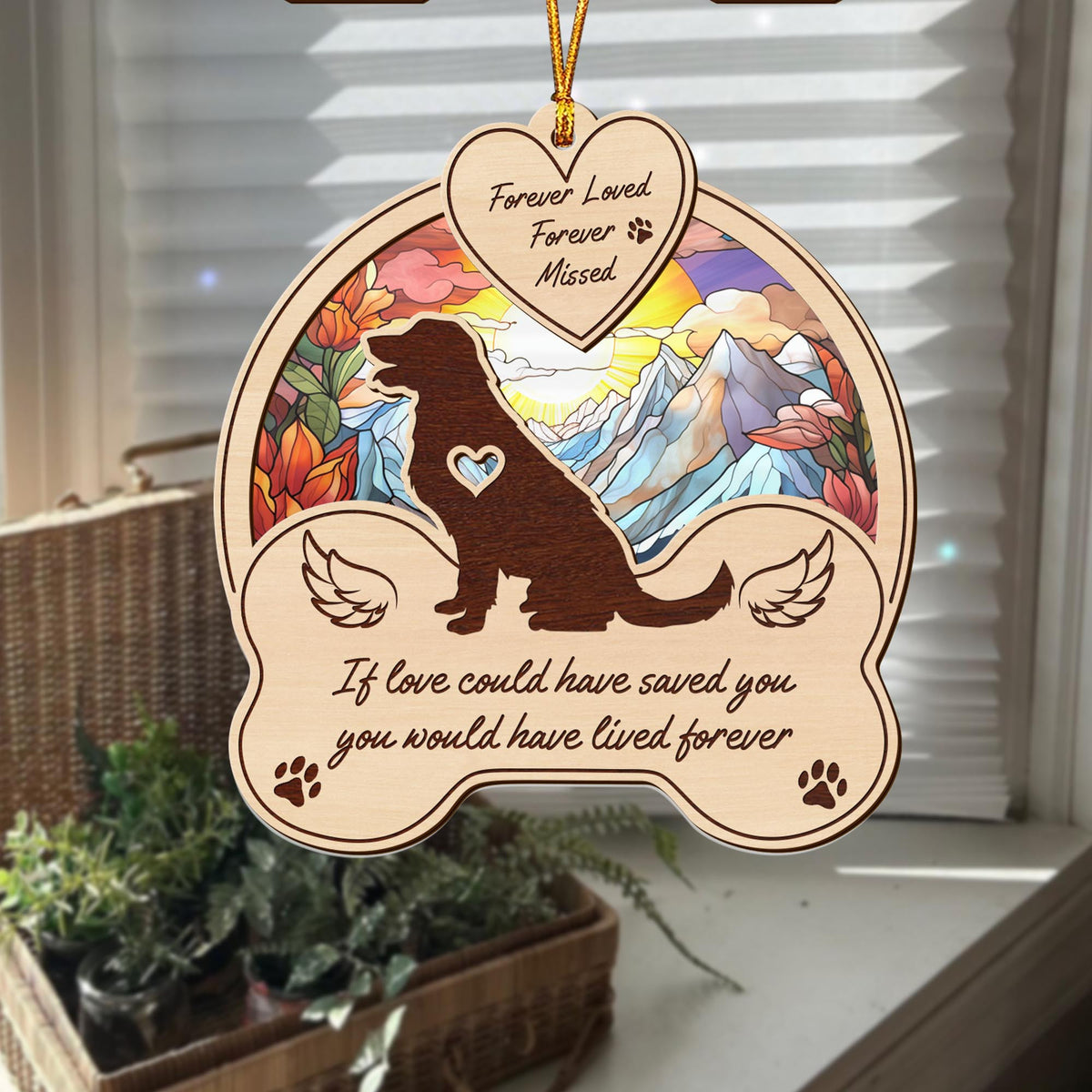Golden Retriever 2 Layered Mix Ornament, Dogs Ornament, Christmas Tree Hanging, Home Decorations
