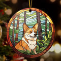 Corgi Wooden Ornaments 2 Sides, Corgi Ornaments For Christmas Tree, Christmas Tree Hanging Decorations