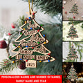 Family Christmas 3 Layered Piece Wooden Ornaments Custom Names, Dog’S Names And Year, Family Christmas Ornaments, Gift For Family