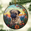 Pug Wooden Ornaments 2 Sides, Pug Ornaments For Christmas Tree, Christmas Tree Hanging Decorations