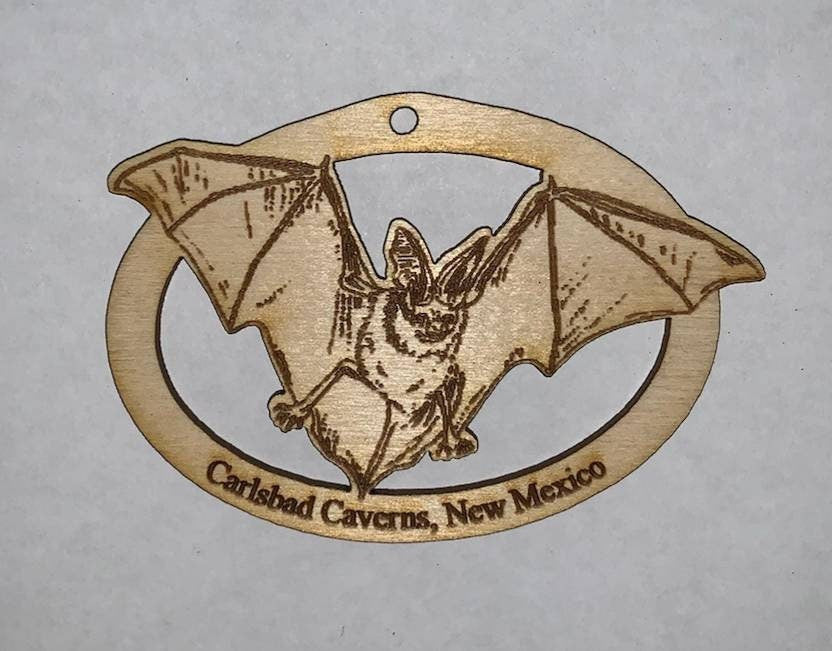 Bat Hanging Ornament, Wood Christmas Tree Ornament Gift Decor Personalized