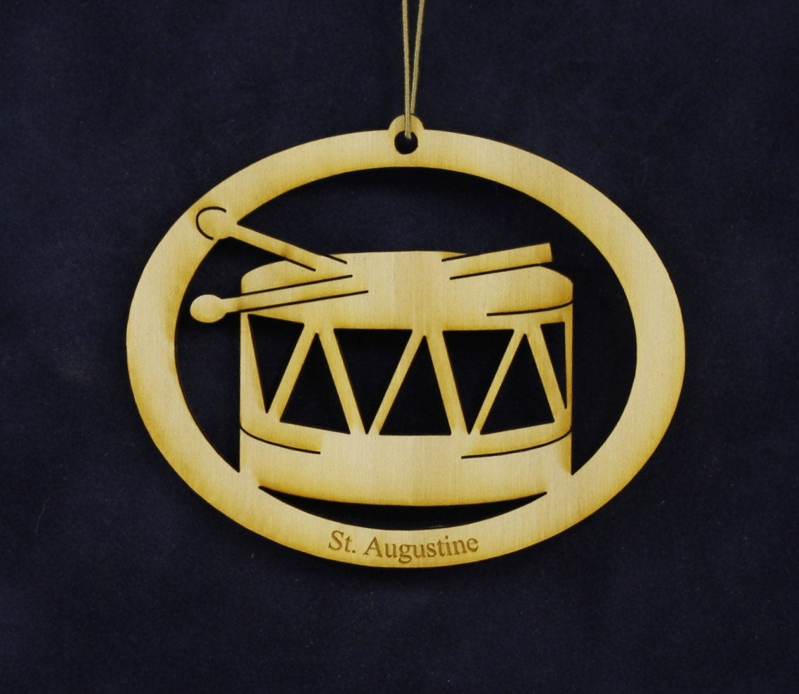Drum Hanging Ornament, Wood Christmas Tree Ornament Gift Decor Made From Wood Blank Or Personalized
