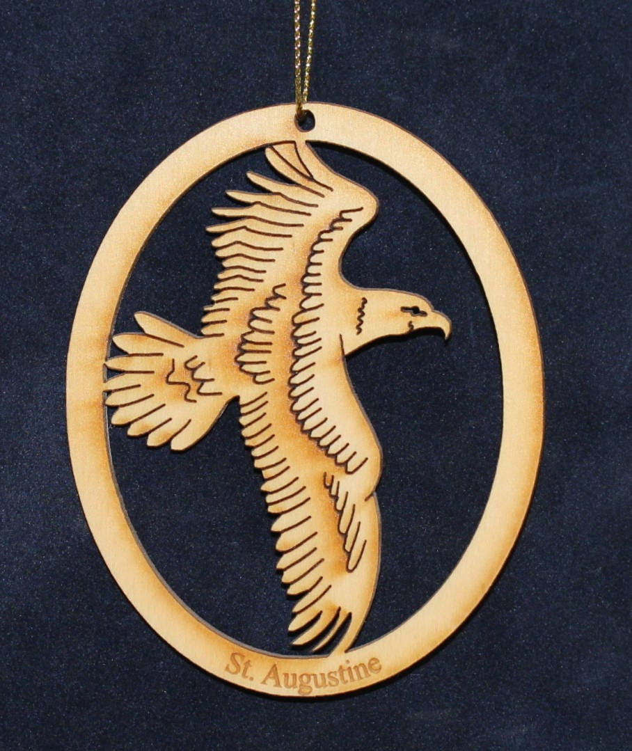 Eagle Flying Hanging Ornament, Wood Christmas Tree Ornament Gift Decor Wood Personalized