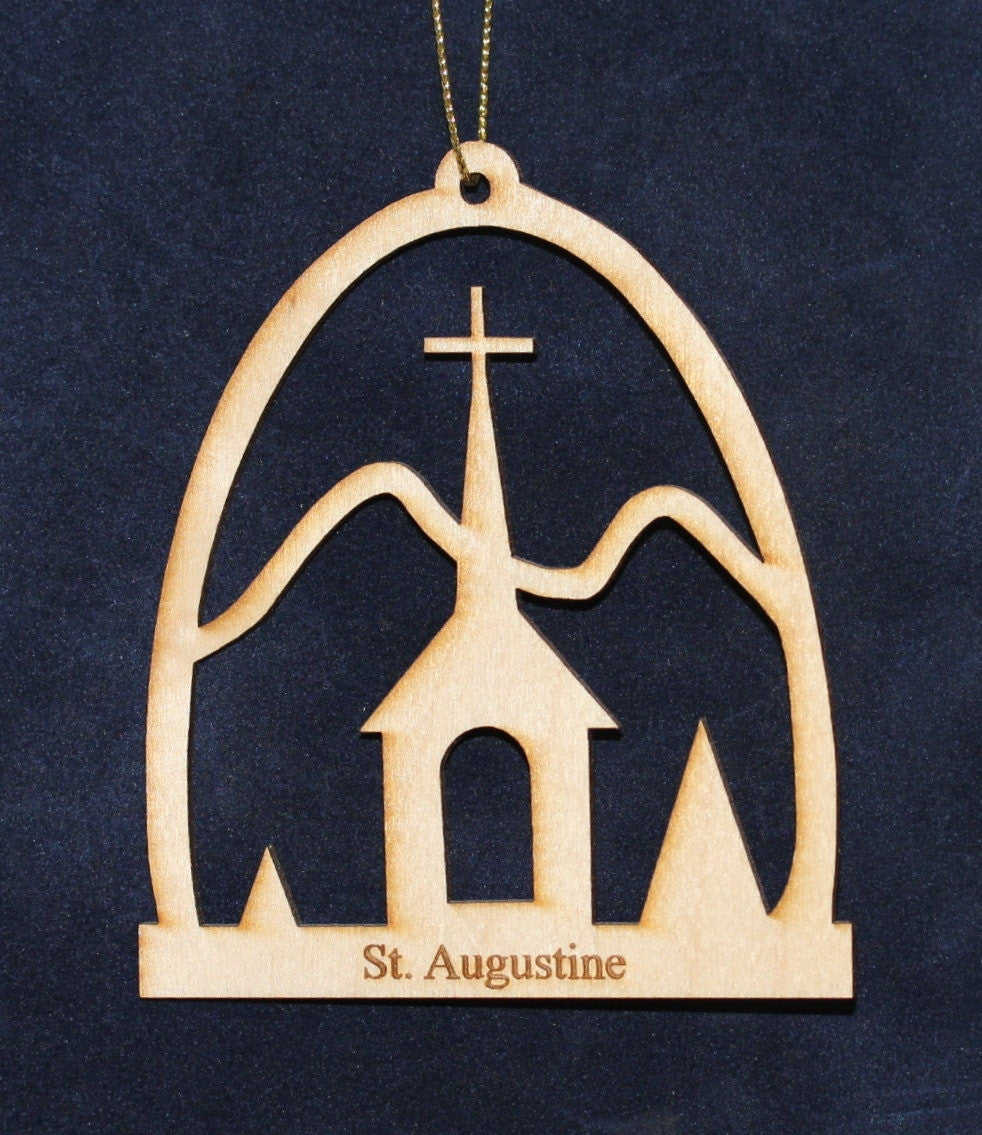Church Hanging Ornament, Wood Christmas Tree Ornament Gift Decor Wood Personalized